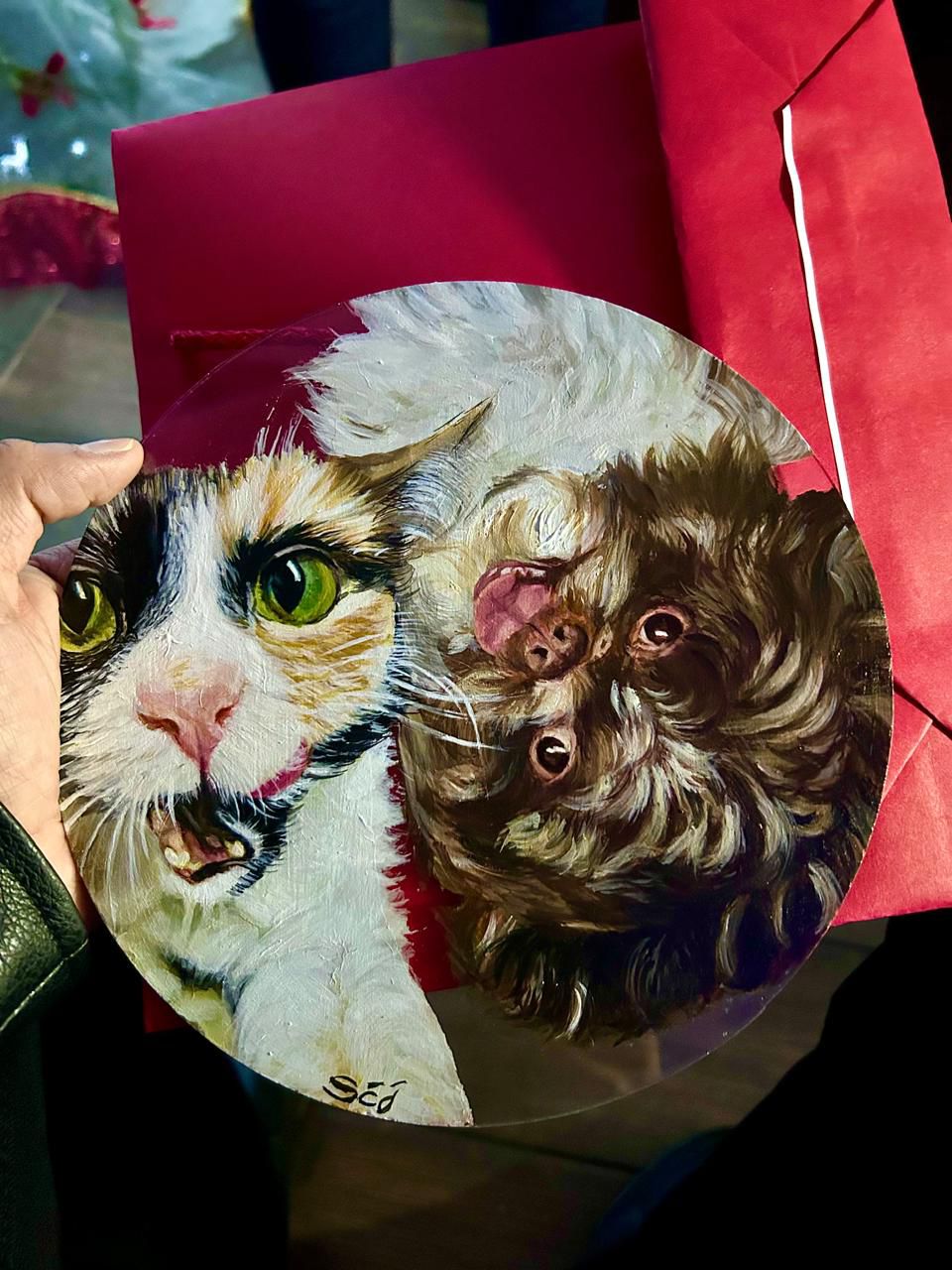 Lienzo de cristal redondo personalizado